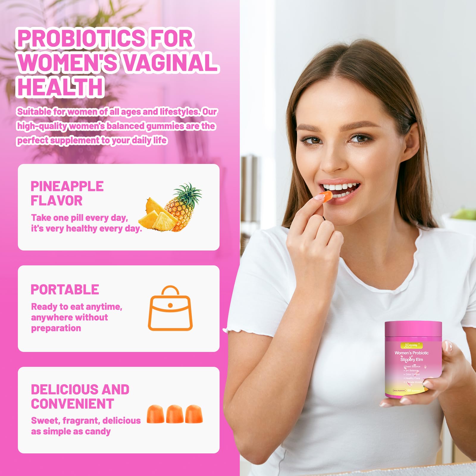 Misyvoing Prebiotic Gummies side view showing packaging