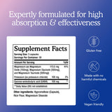MitoQ Magnesium Complex Supplement 100g back view with ingredient list