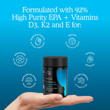 MitoQ Omega-3 EPA Fish Oil Softgels 800mg side view of bottle