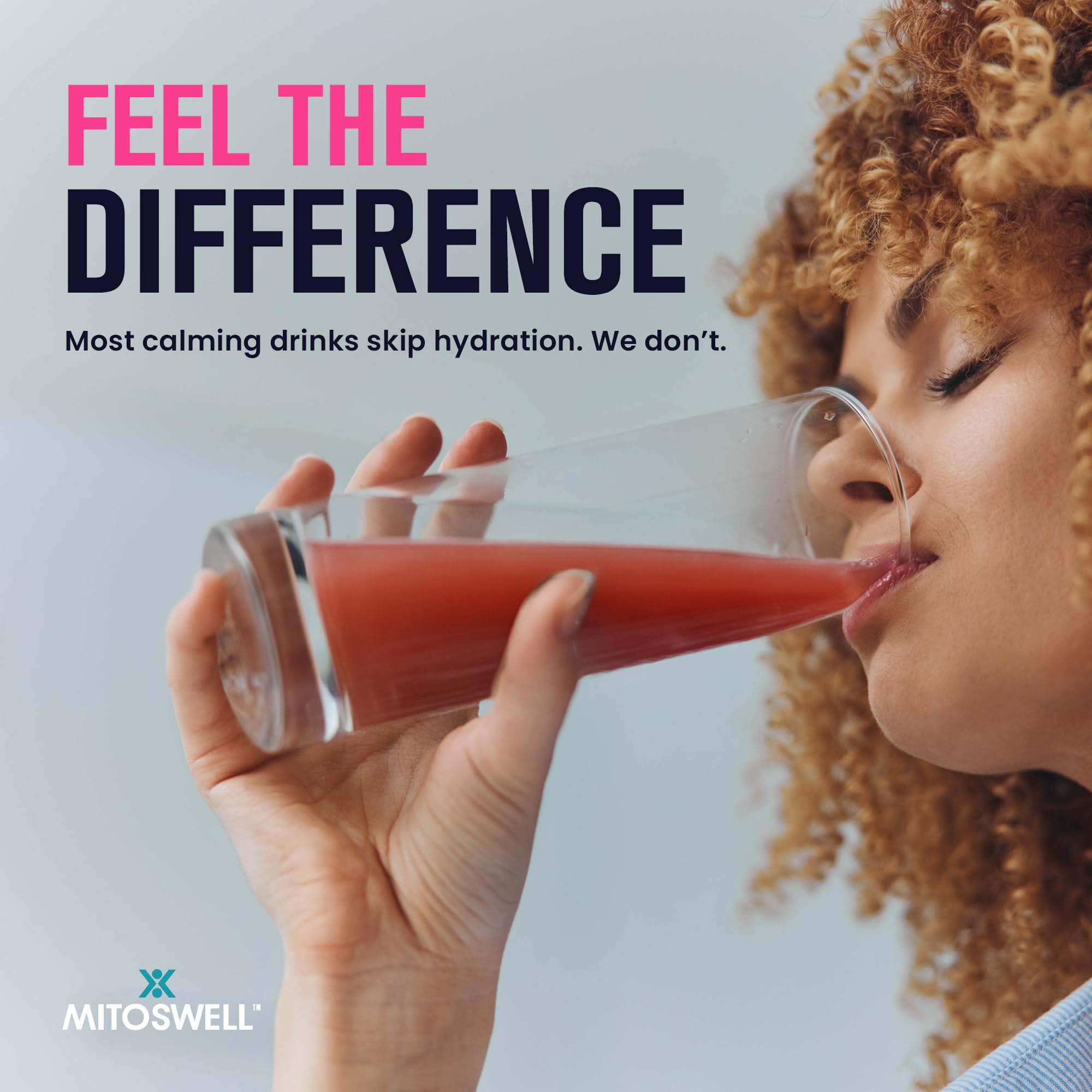 Mitoswell Hydrocalm Nighttime Hydration Powder lifestyle scene with a daily wellness environment