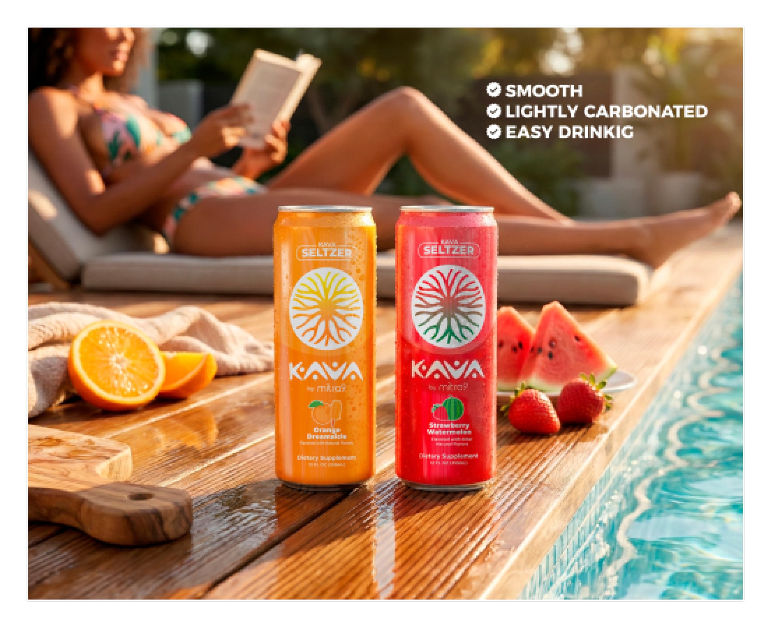 Mitra9 Kava Kava Seltzer can in a hand outdoors