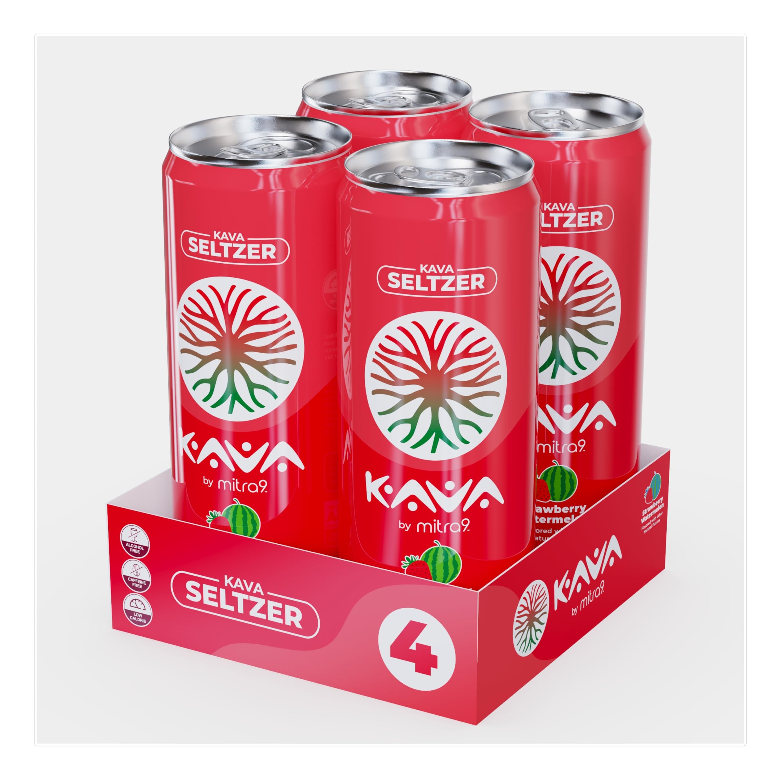 Mitra9 Kava Kava Seltzer Strawberry Watermelon can side view