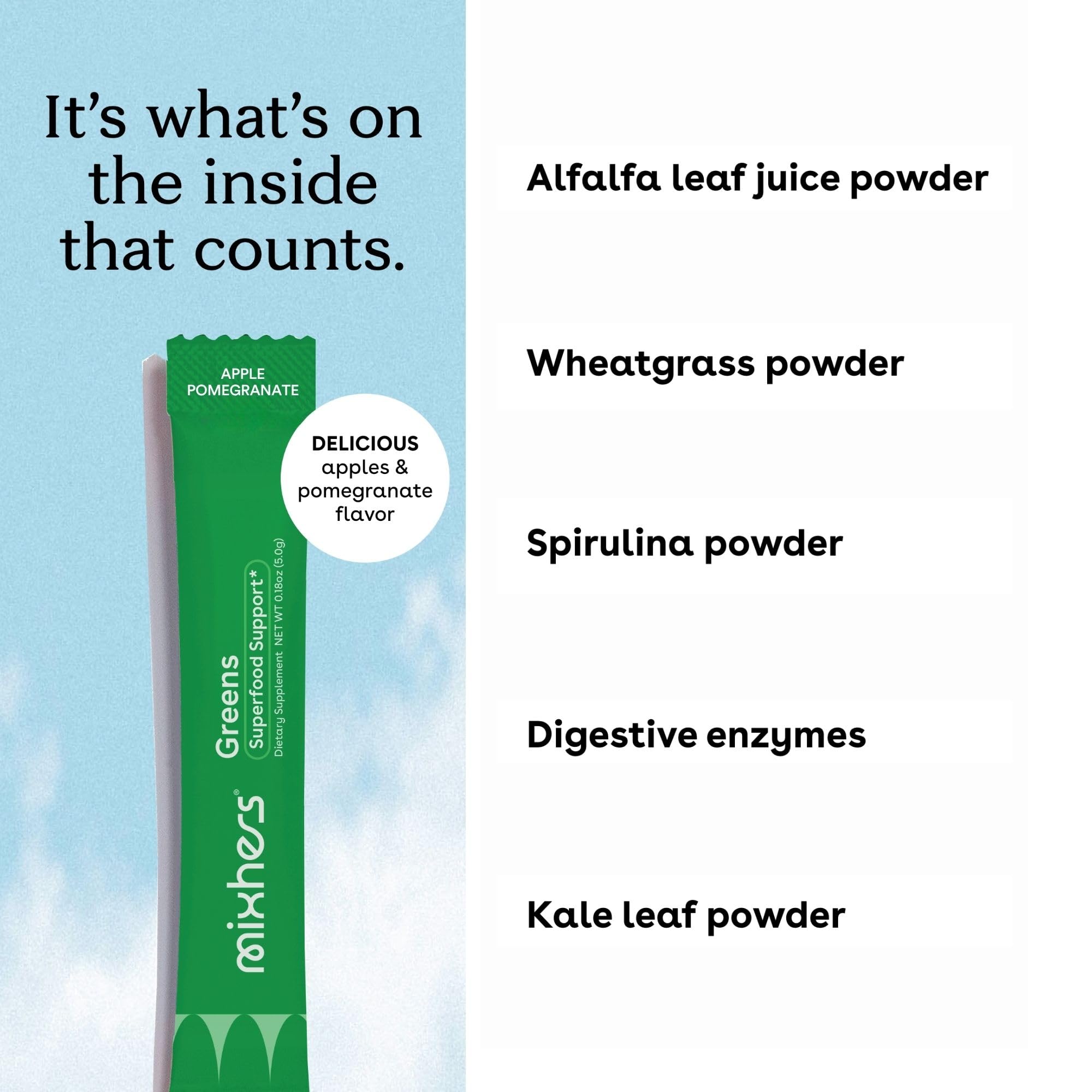 MIXHERS Greens Daily Blend Powder ingredients list