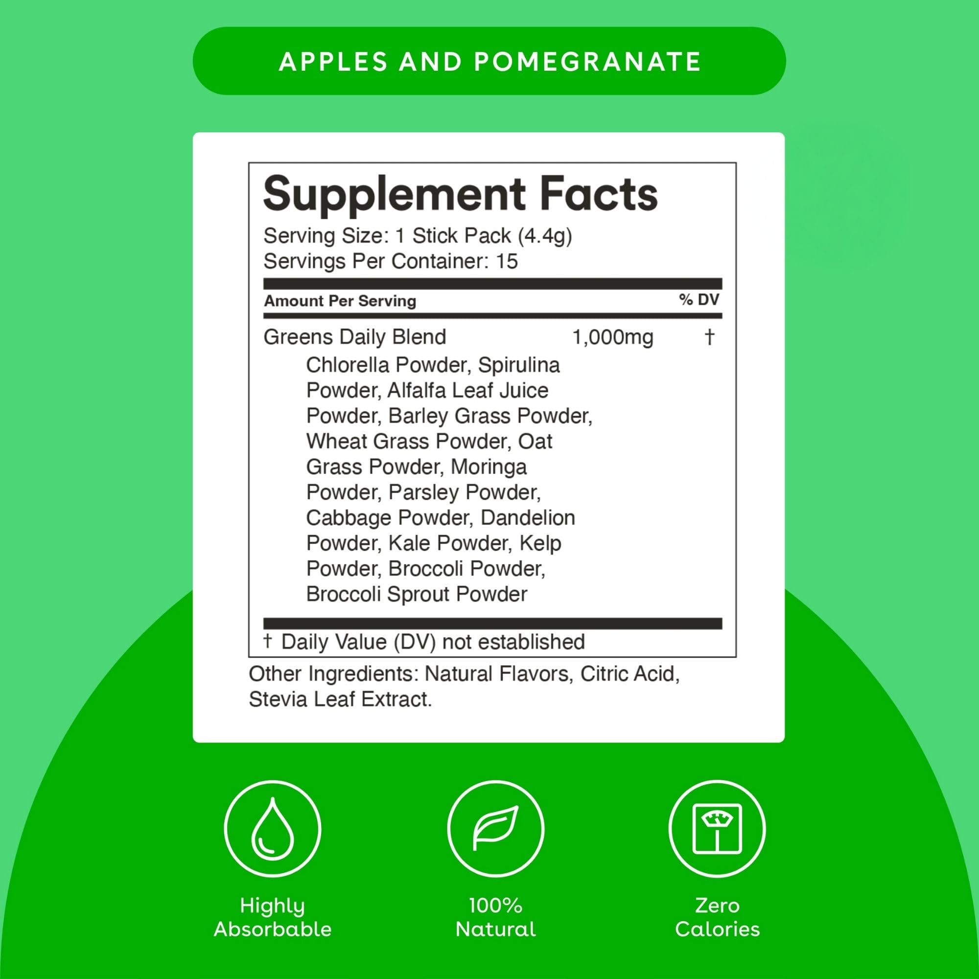 MIXHERS Greens Daily Blend Powder scoop with powder