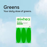 MIXHERS Hergreens Daily Greens Powder mixed in a glass of water