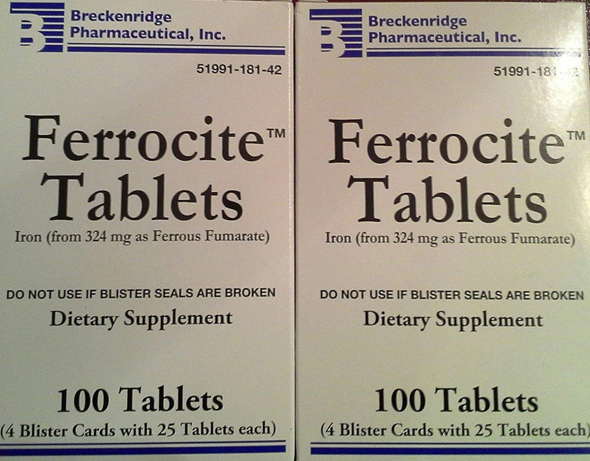 MixNeed Ferrocite Iron Supplement 100 tablets front view