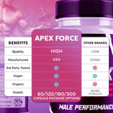 MJO Apex Force Capsules back view with ingredient list