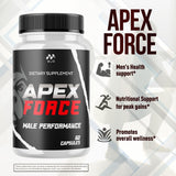 MJO Apex Force Capsules bottle on a wooden table
