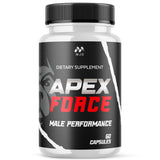 MJO Apex Force Capsules front view with bottle and label
