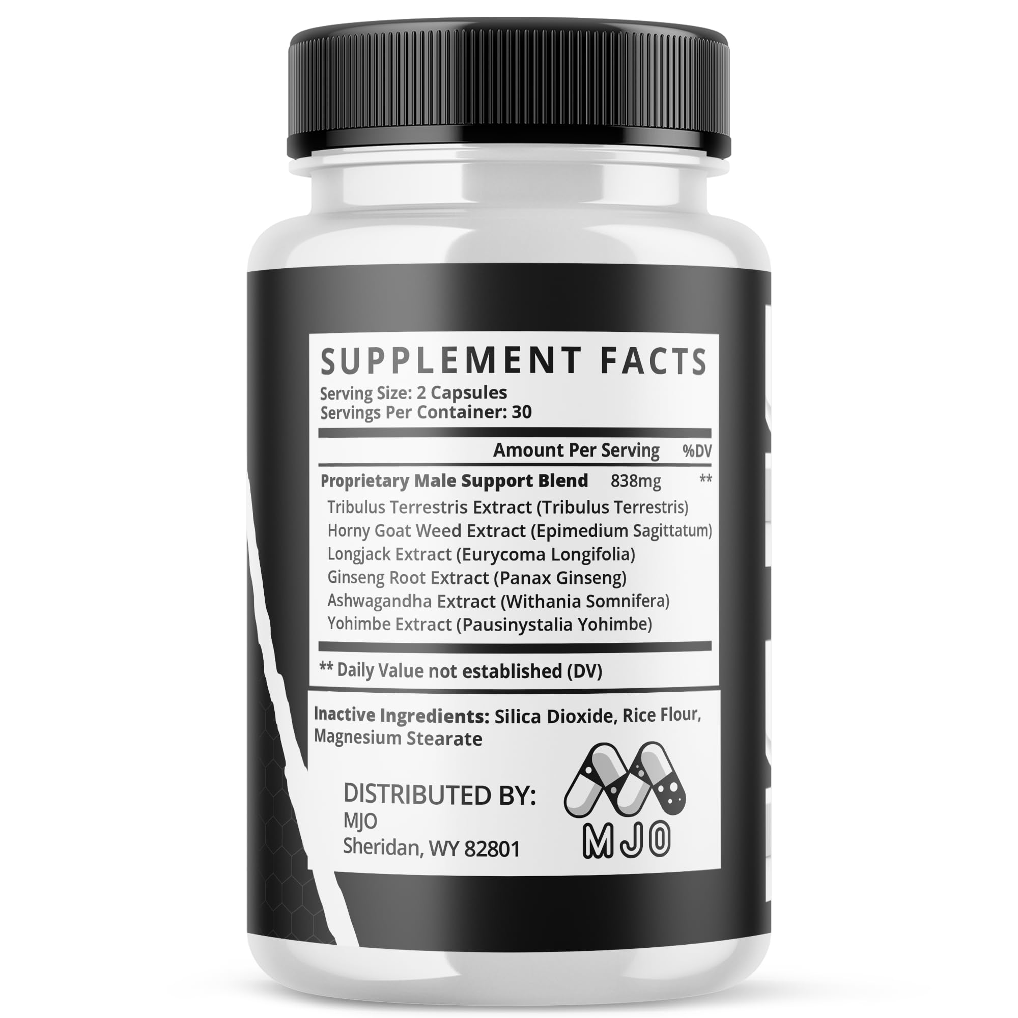 MJO Apex Force Capsules packaging showing dimensions