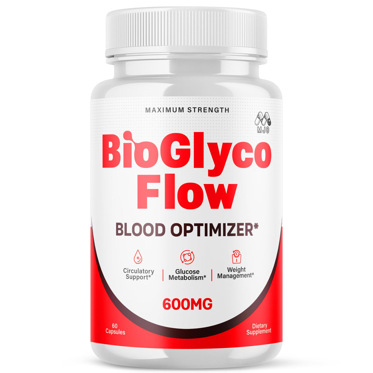 MJO BioGlyco Flow Capsules front view with packaging