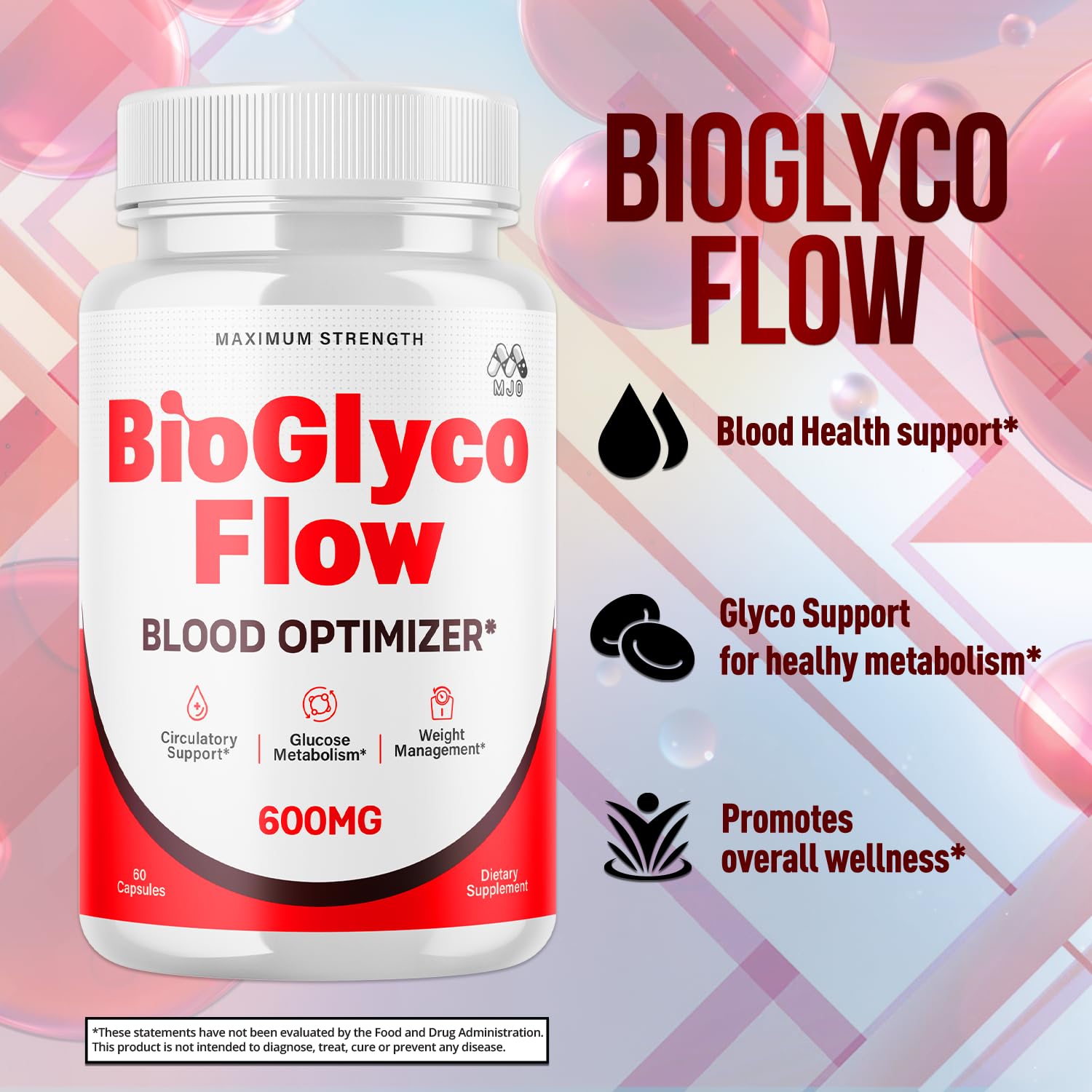 MJO BioGlyco Flow Capsules with measuring spoon