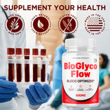 MJO BioGlyco Flow Capsules with natural ingredients background