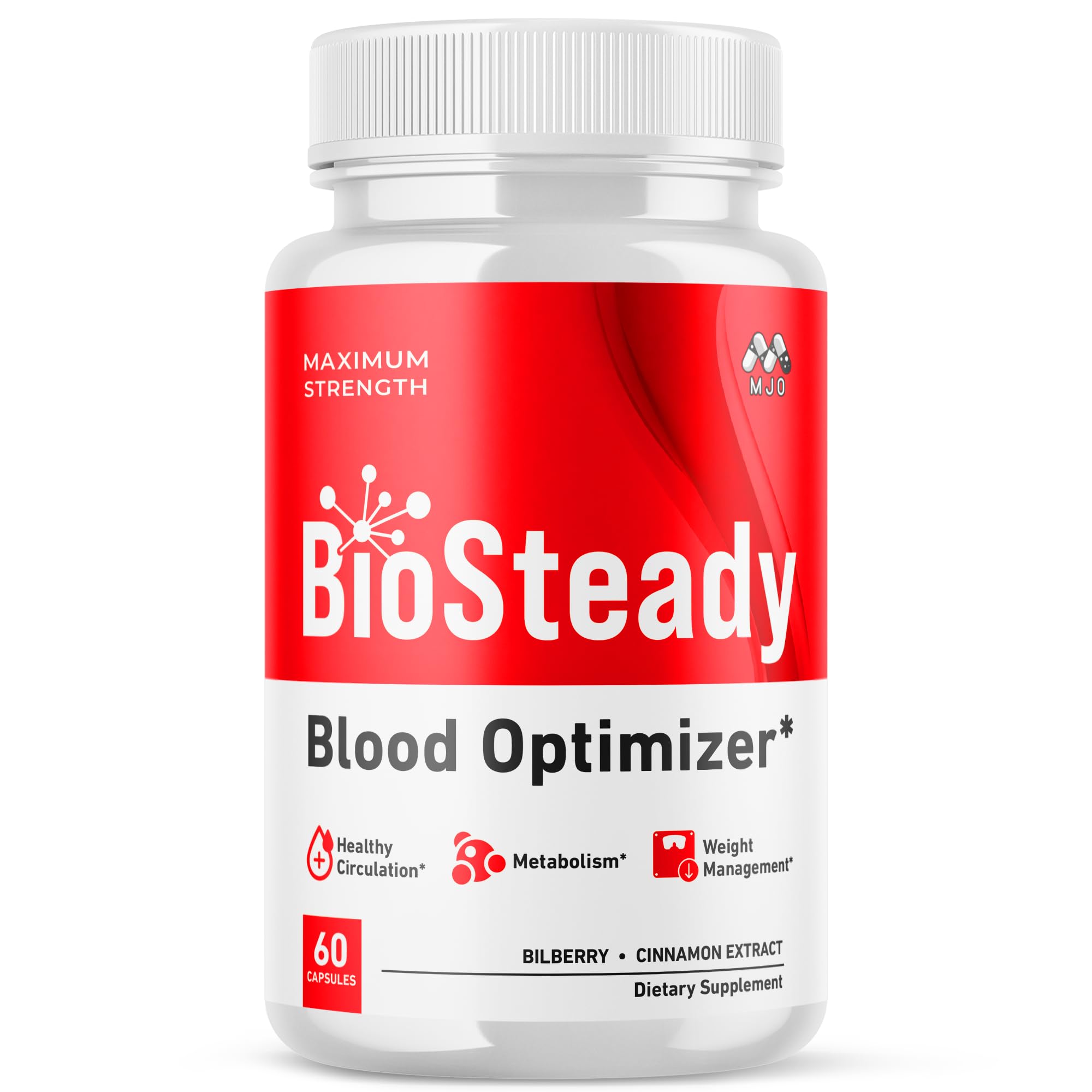 MJO Biosteady Capsules front view with packaging