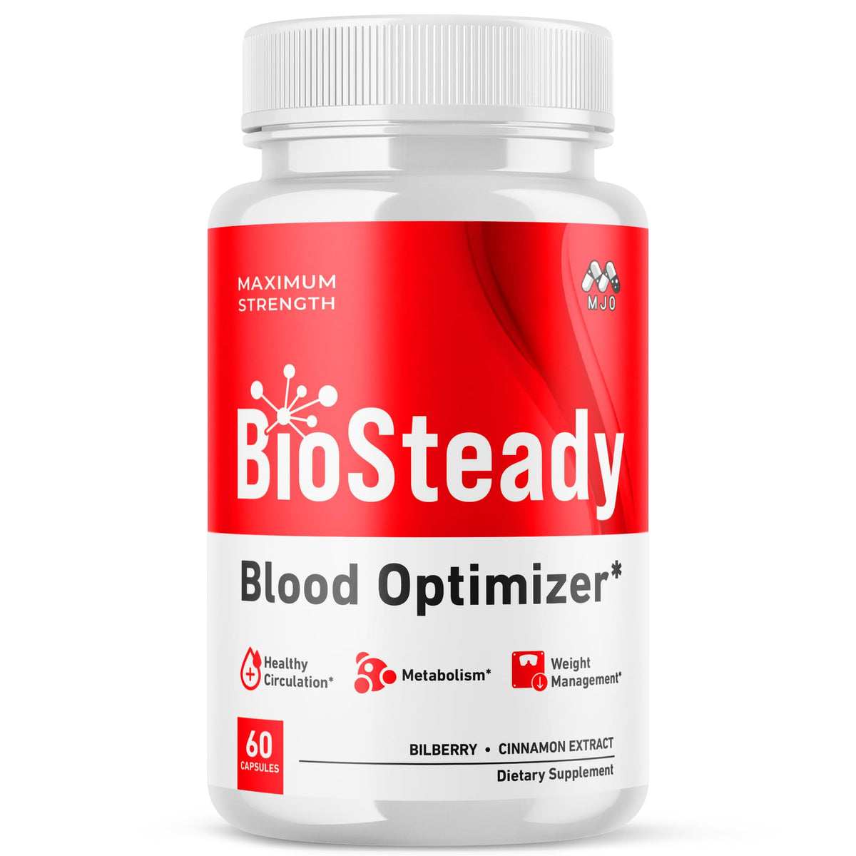 MJO Biosteady Capsules front view with packaging