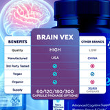 MJO BrainVex Capsules 85g back view with ingredient list