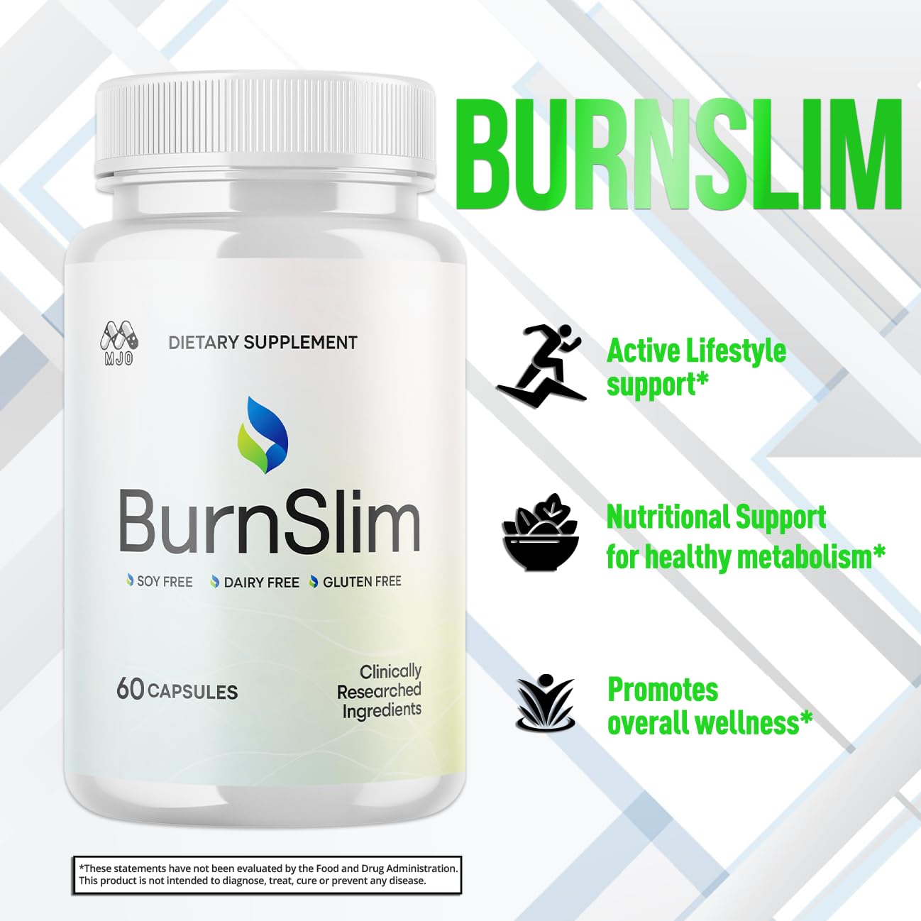 MJO Burnslim Capsules opened bottle showing capsules
