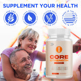 MJO Core Strength Capsules lifestyle scene on a kitchen counter