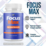 MJO Focus Max Capsules back view with ingredient list