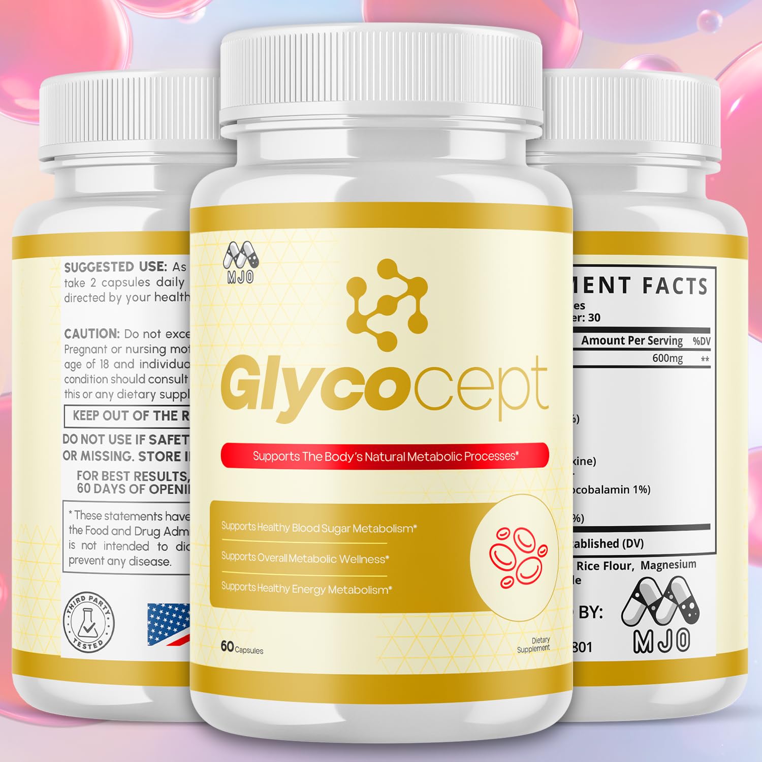 MJO Glycocept Capsules side view showing capsule details