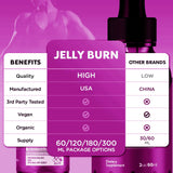 MJO Jelly Burn Drops bottle with measuring spoon