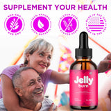 MJO Jelly Burn Drops lifestyle scene with a healthy meal