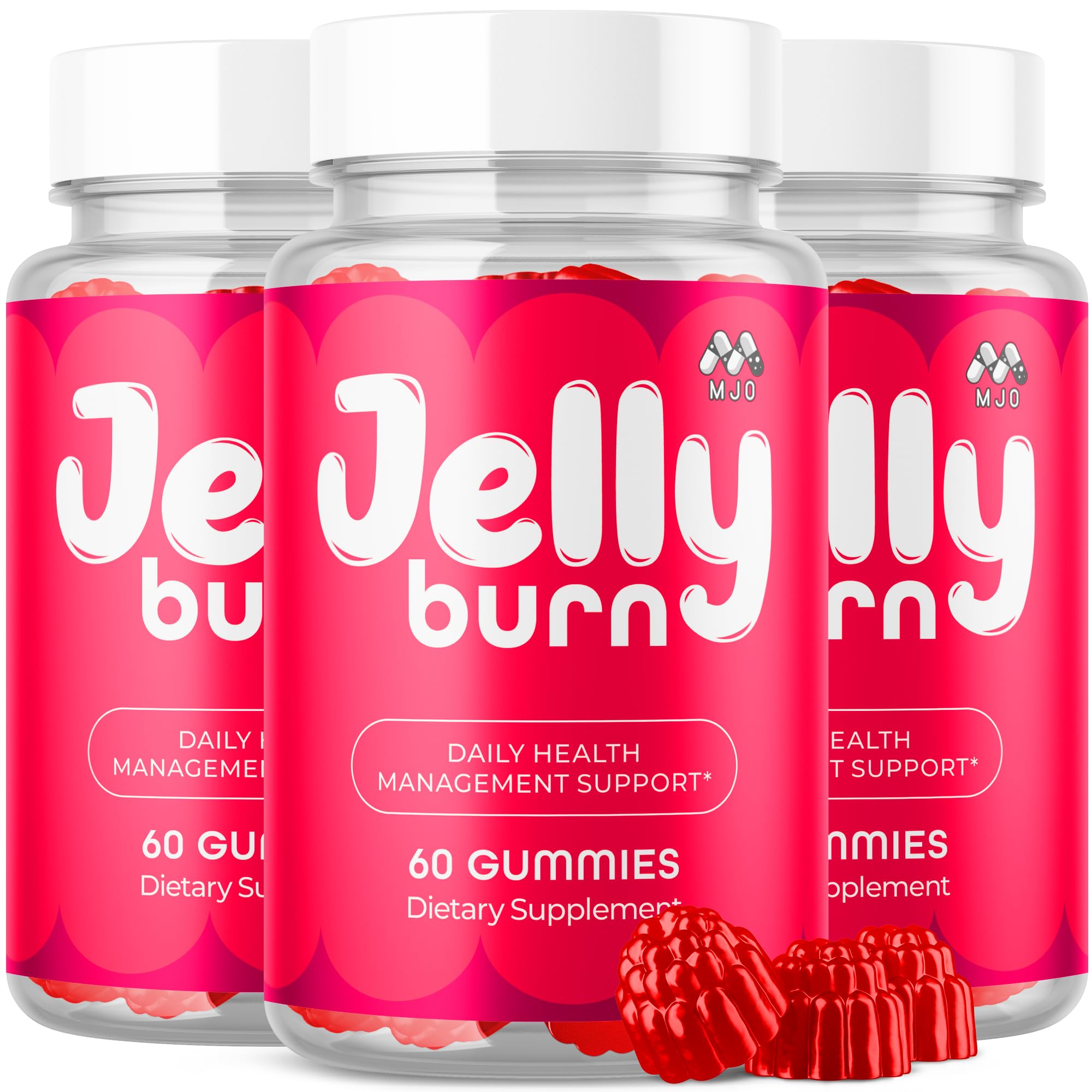 MJO Jelly Burn Gummies front view with packaging