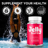 MJO Jelly Burn Gummies opened bottle with gummies
