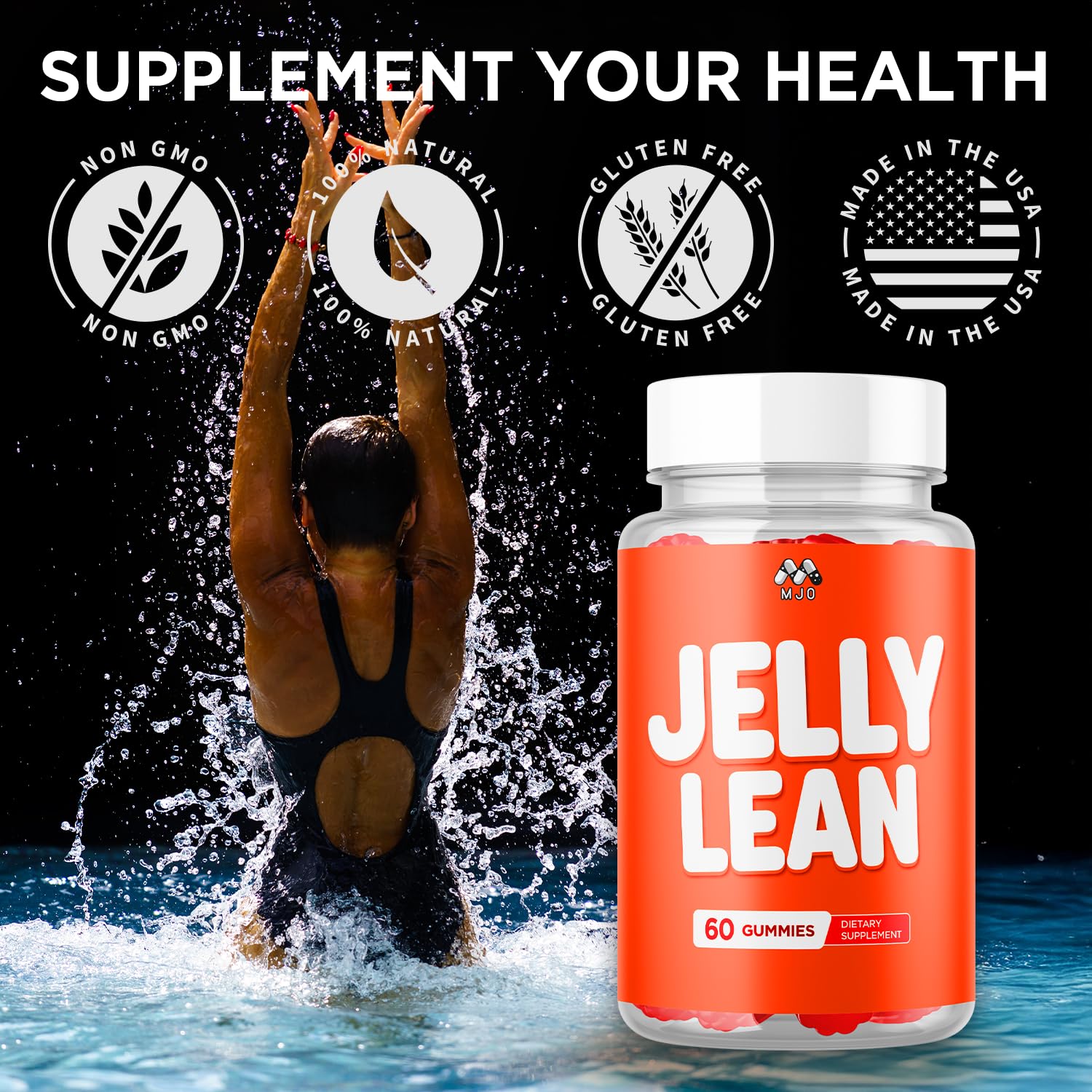 MJO Jelly Lean Gummies ingredients list on back of packaging