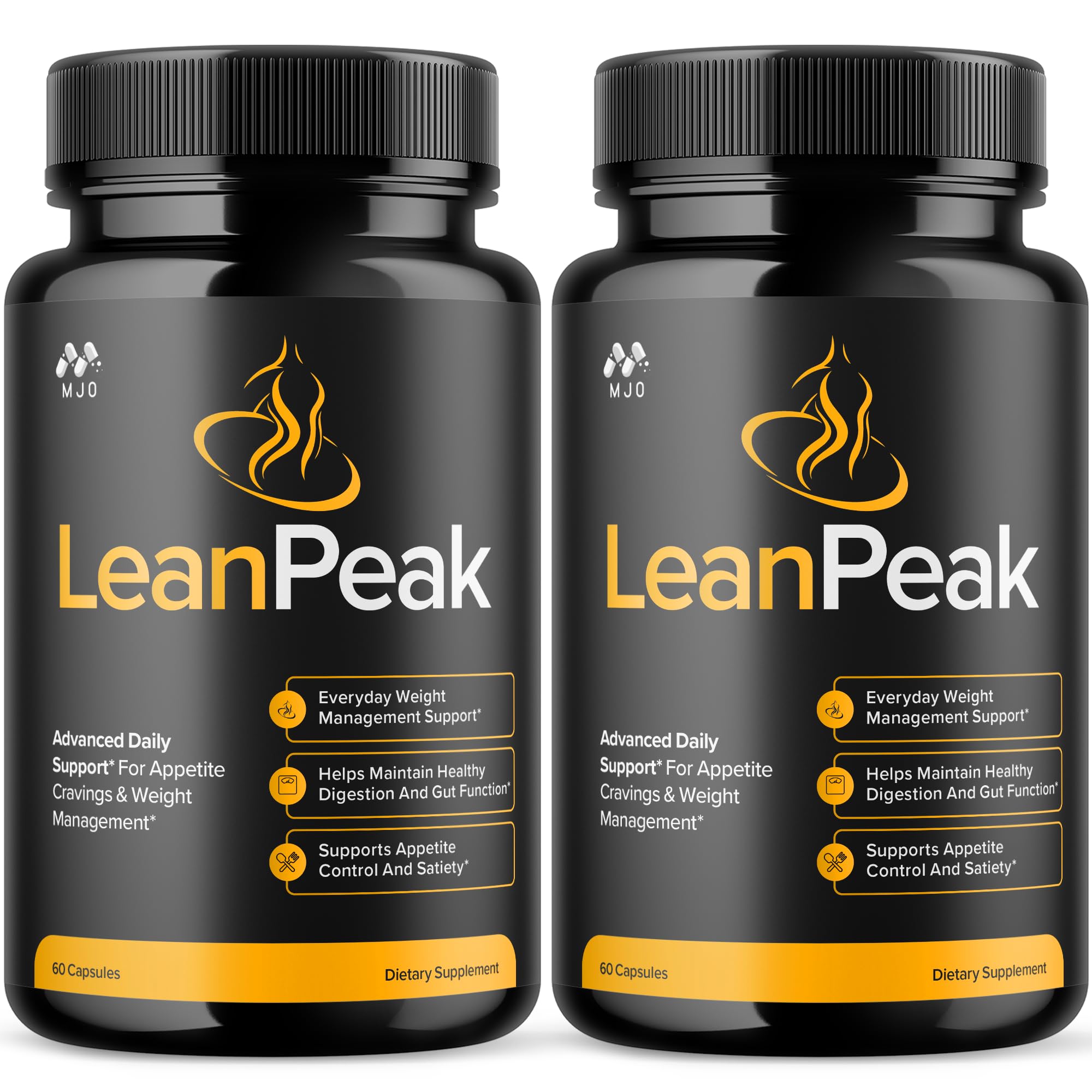 MJO Lean Peak blended vitamin and mineral supplement bottle front view