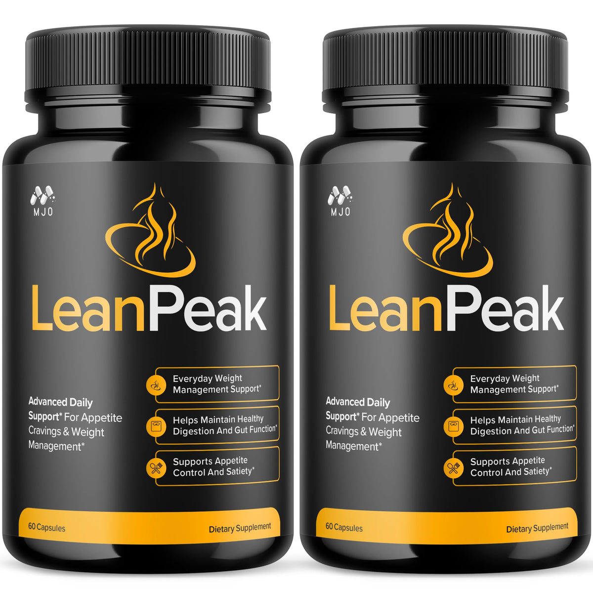 MJO Lean Peak blended vitamin and mineral supplement bottle front view