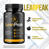 MJO Lean Peak supplement bottle with cap open
