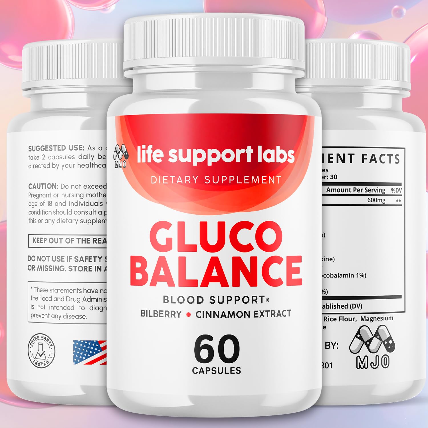 MJO Life Support Labs Capsules side view with label