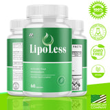 MJO Lipo Less Capsules showing side view with dosage information