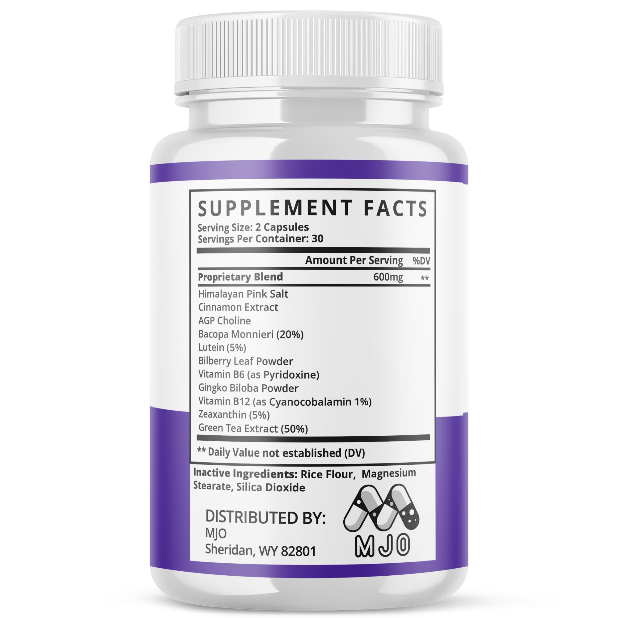 MJO Memotril Capsules displayed alongside other supplements