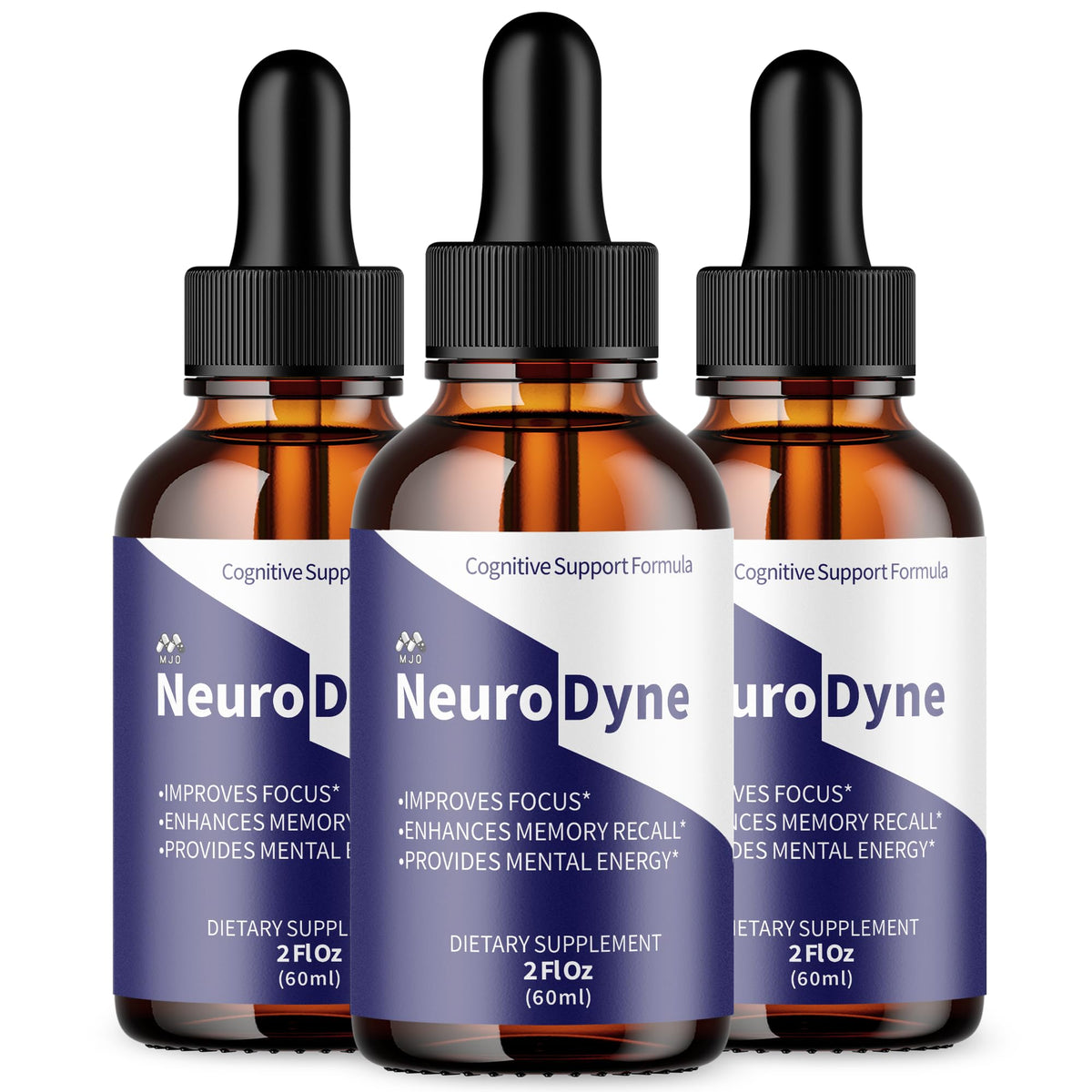 MJO Neurodyne Drops bottle front view with 30 servings