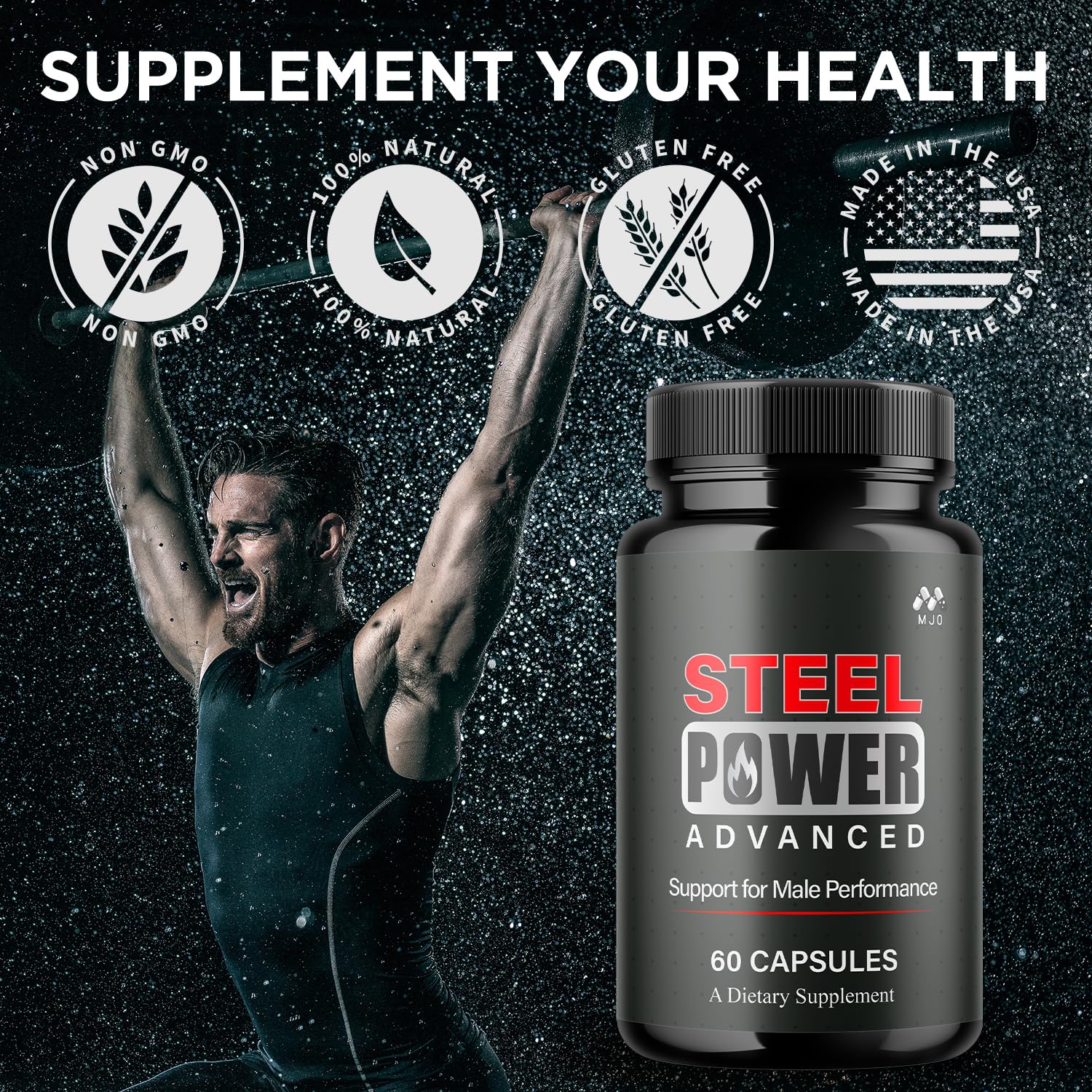 MJO Steel Power Capsules bottle back view