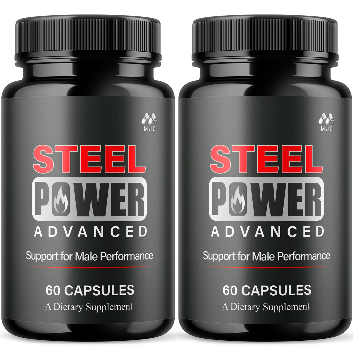 MJO Steel Power Capsules bottle front view