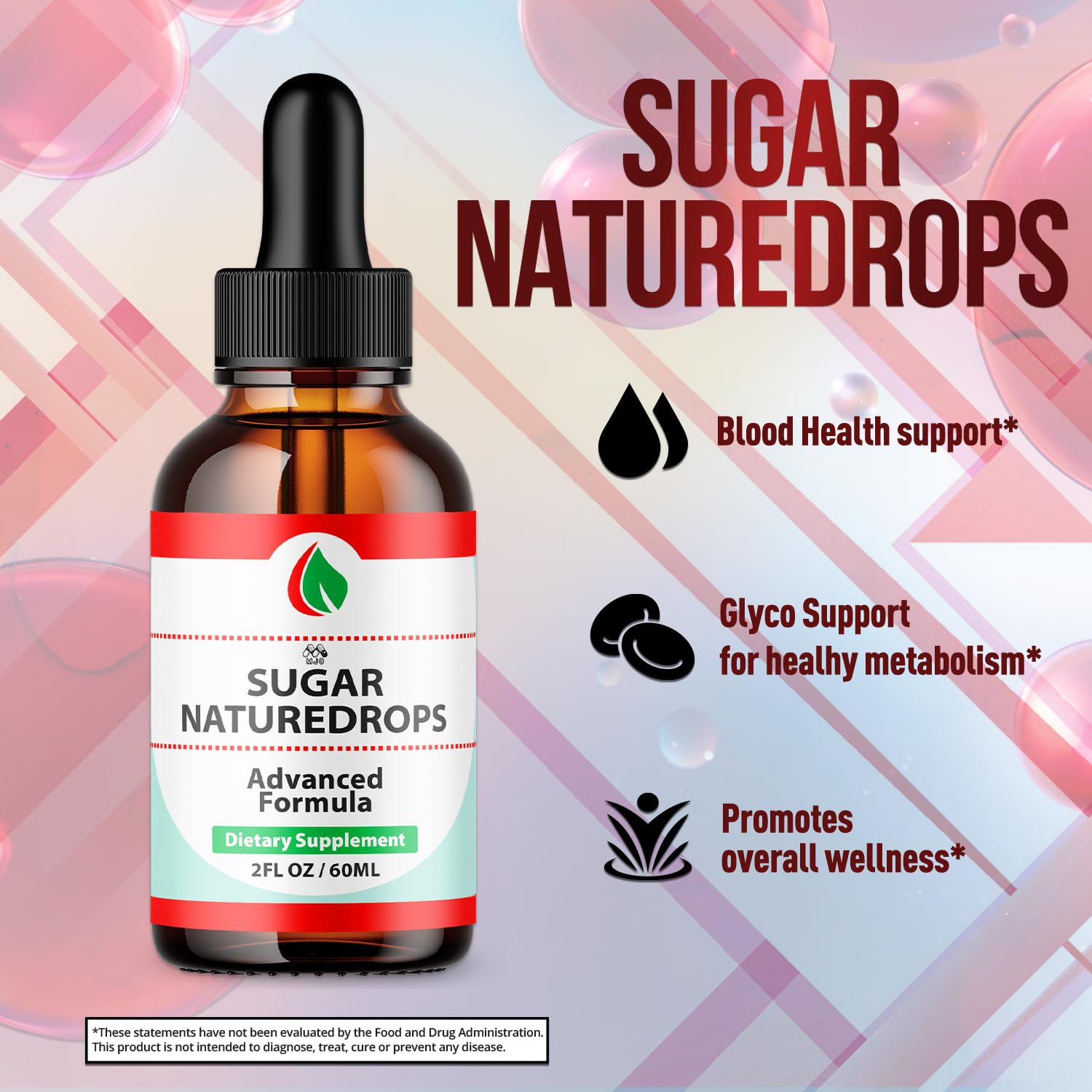 MJO Sugar Nature Drops bottle back view with ingredients