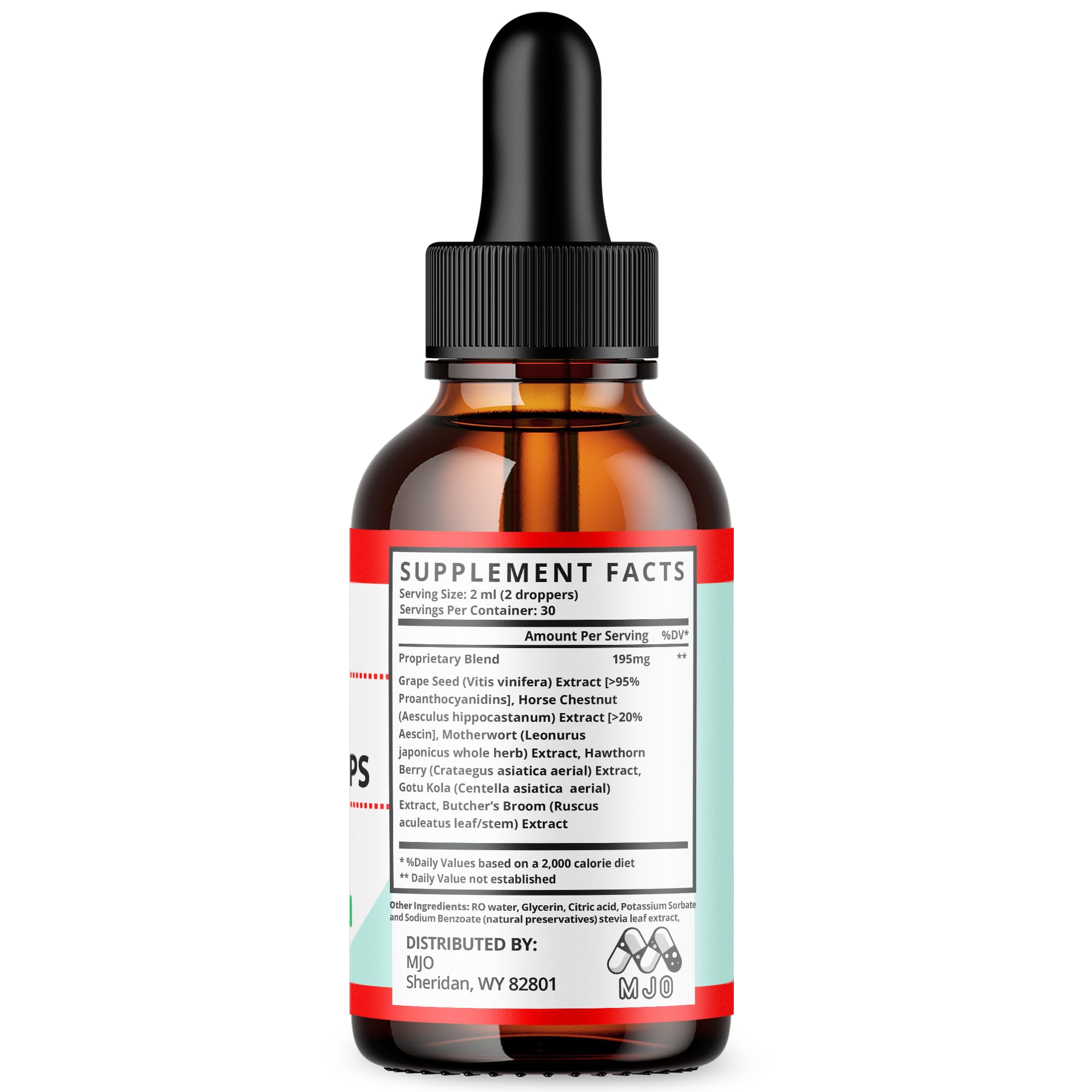 MJO Sugar Nature Drops bottle on a kitchen counter