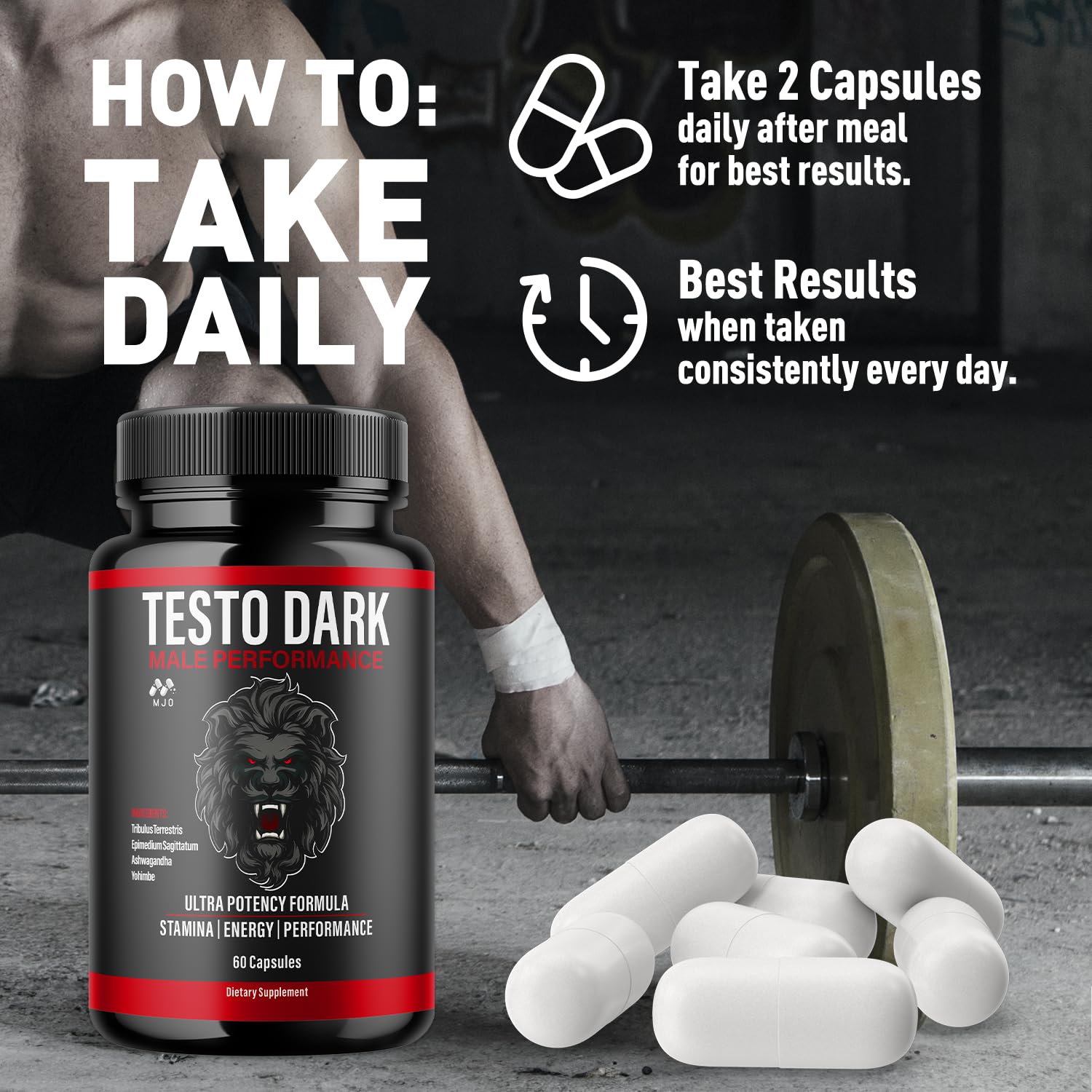 MJO Testo Dark Capsules nutrition facts