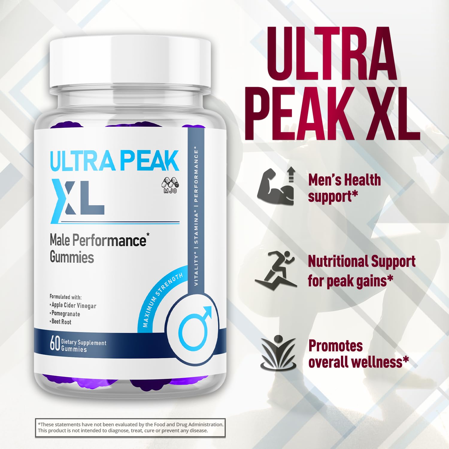 MJO Ultra Peak XL Gummies in a bowl, ready to consume