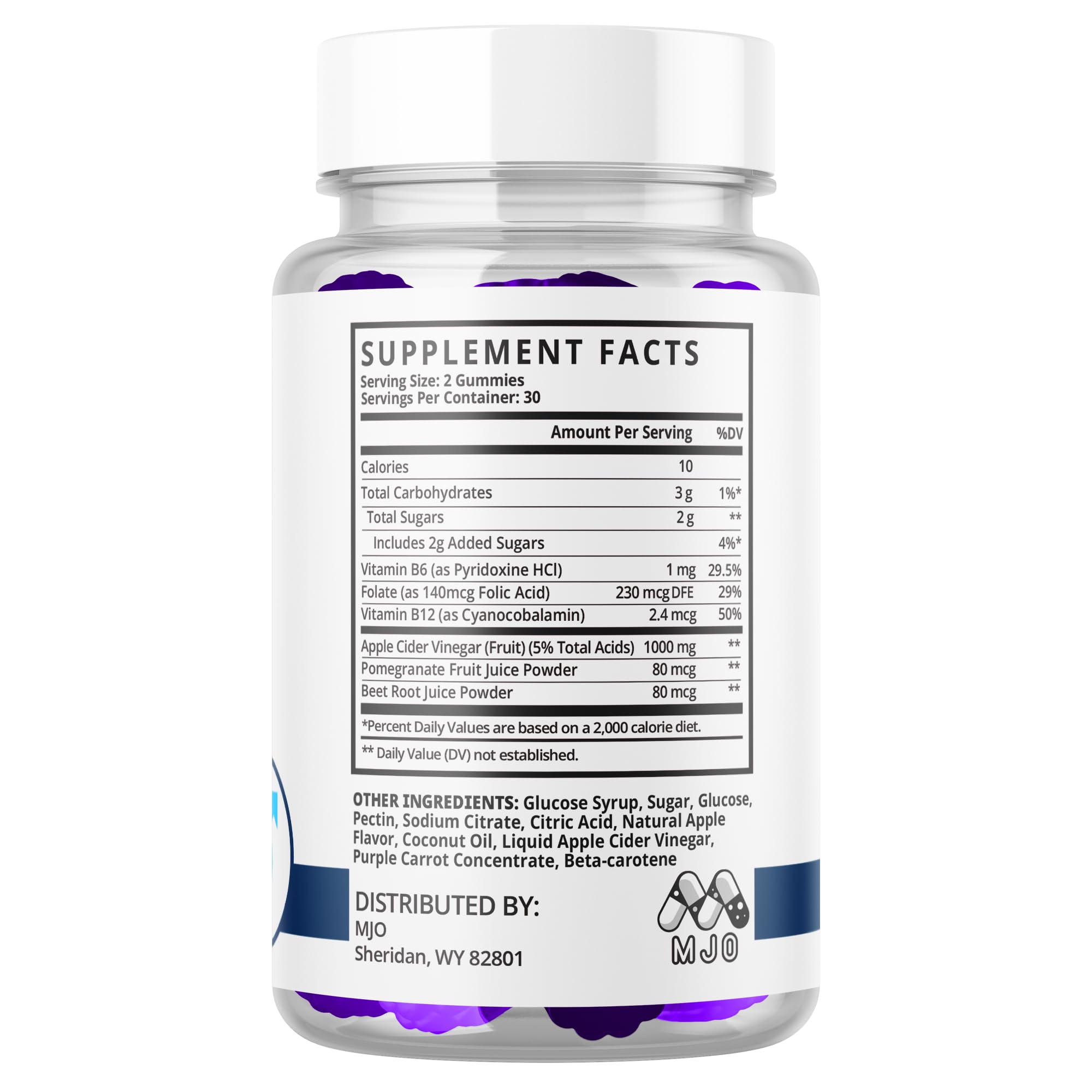 MJO Ultra Peak XL Gummies on a kitchen counter