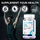 MJO Ultra Peak XL Gummies with a fresh fruit background
