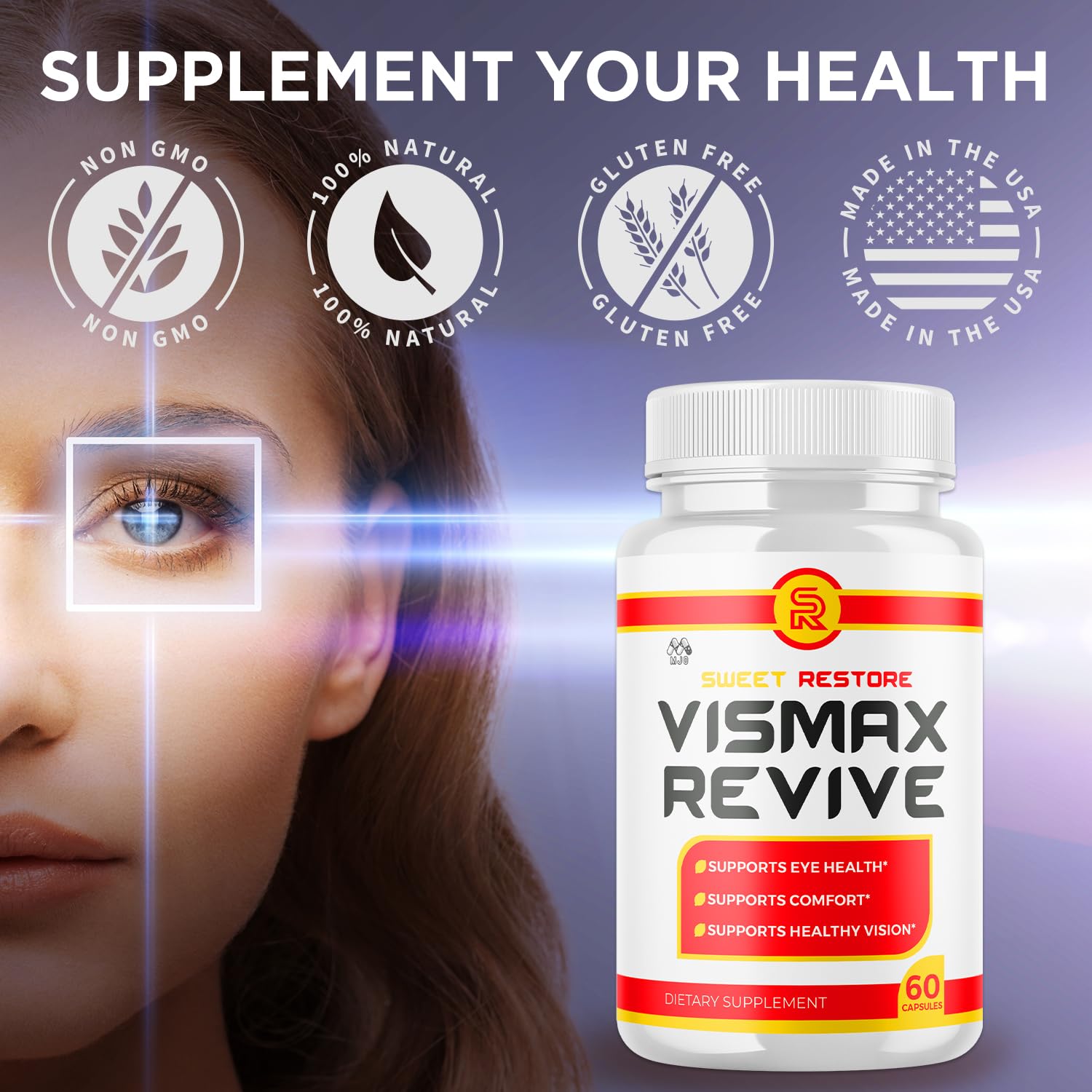 MJO Vismax Revive Capsules back view with ingredient list