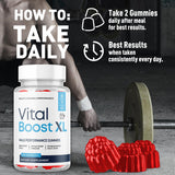MJO Vital support XL Gummies back view with ingredient list