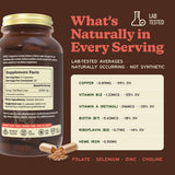 MK Supplements Beef Liver Extract 3000mg capsules with nutritional information