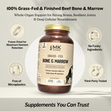 MK Supplements Bone & Marrow Capsules open bottle with capsules displayed
