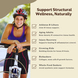 MK Supplements Bone & Marrow Capsules with fresh herbs for presentation