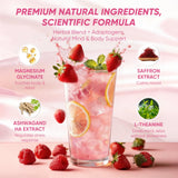 MKSUVGQ Calming Drink Mix 150g side view showing nutritional information